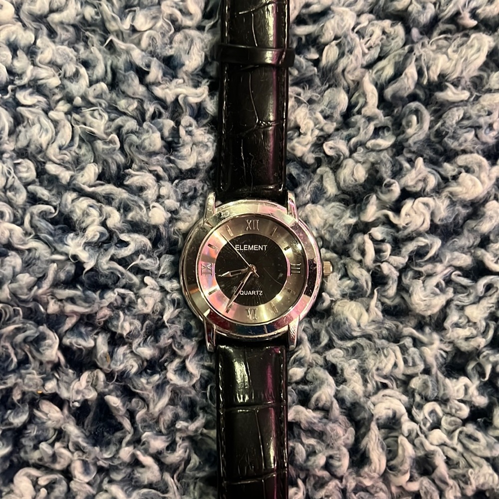 Elements black and silver watch (batteries not included)